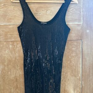 Express Black Sequin Sleeveless Dress